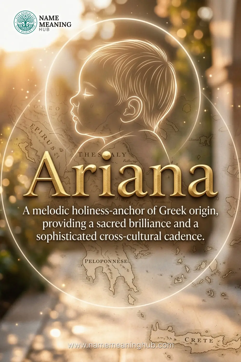 Meaning of the name Ariana: A melodic holiness-anchor of Greek origin, providing a sacred brilliance and a sophisticated cross-cultural cadence.