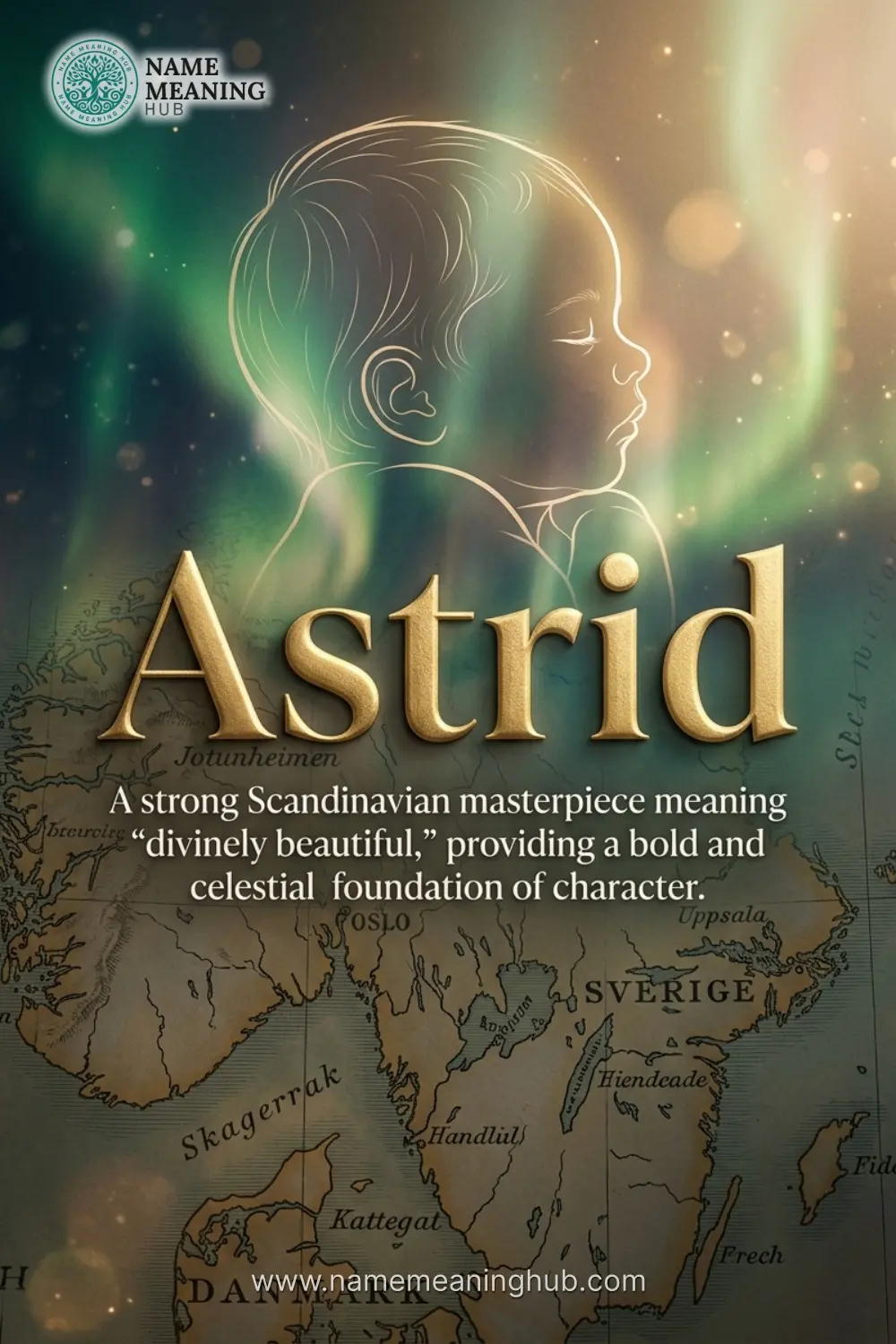 Meaning of the name Astrid: A strong Scandinavian masterpiece meaning "divinely beautiful," providing a bold and celestial foundation of character.