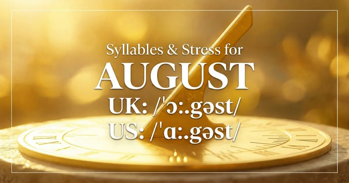 August syllables, stress, and UK and US pronunciation