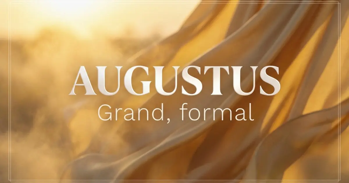 Augustus name vibe: Grand, formal
