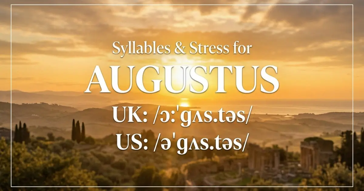 Augustus syllables, stress, and UK and US pronunciation