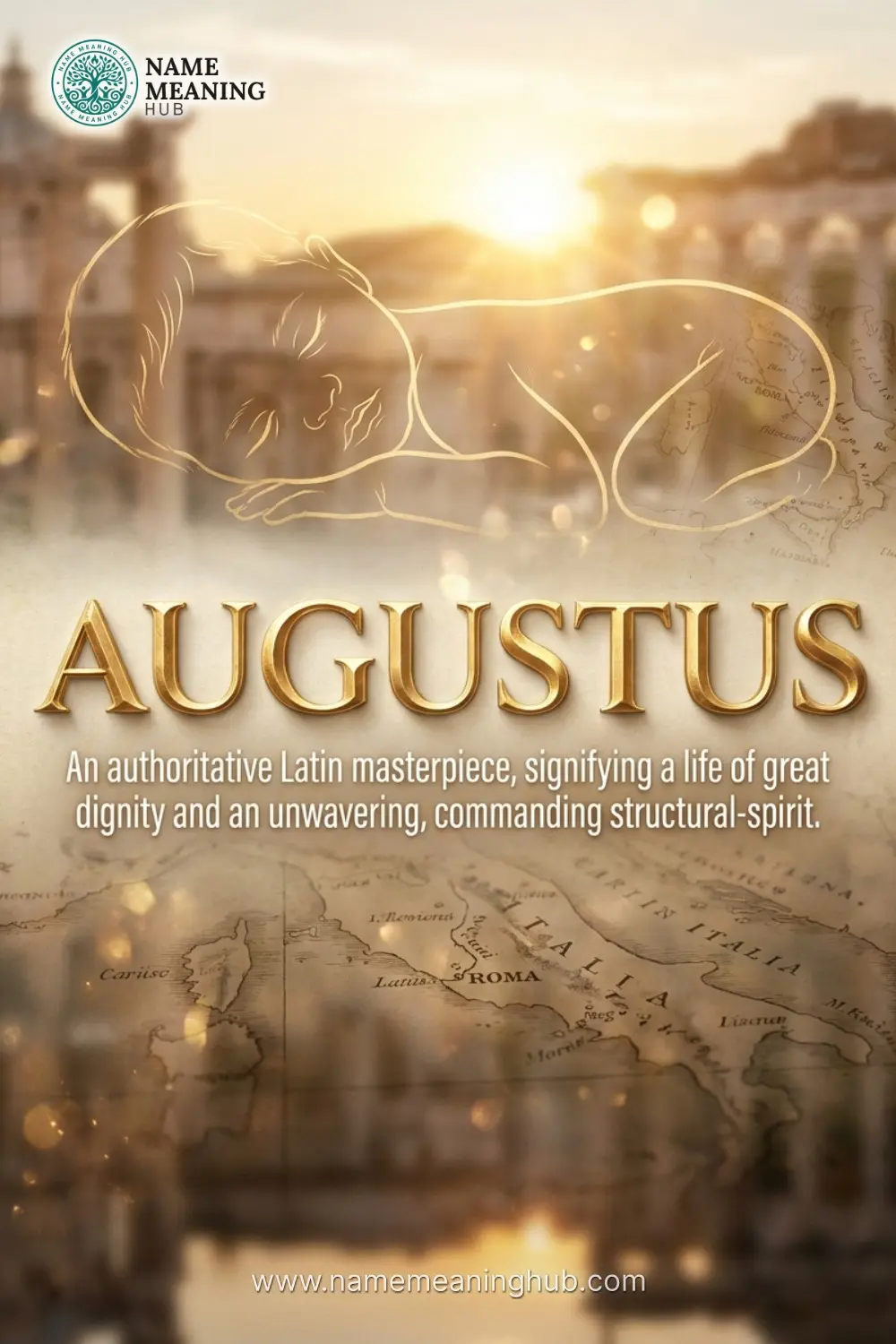 Meaning of the name Augustus: An authoritative Latin masterpiece, signifying a life of great dignity and an unwavering, commanding structural-spirit.
