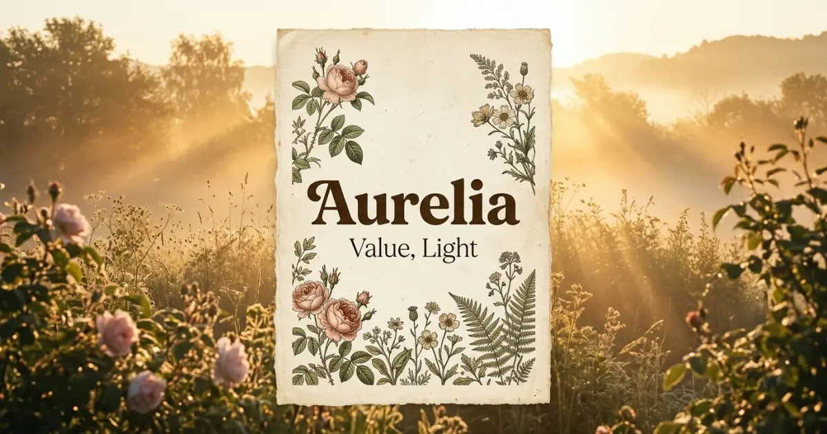 Aurelia meaning themes: value, light