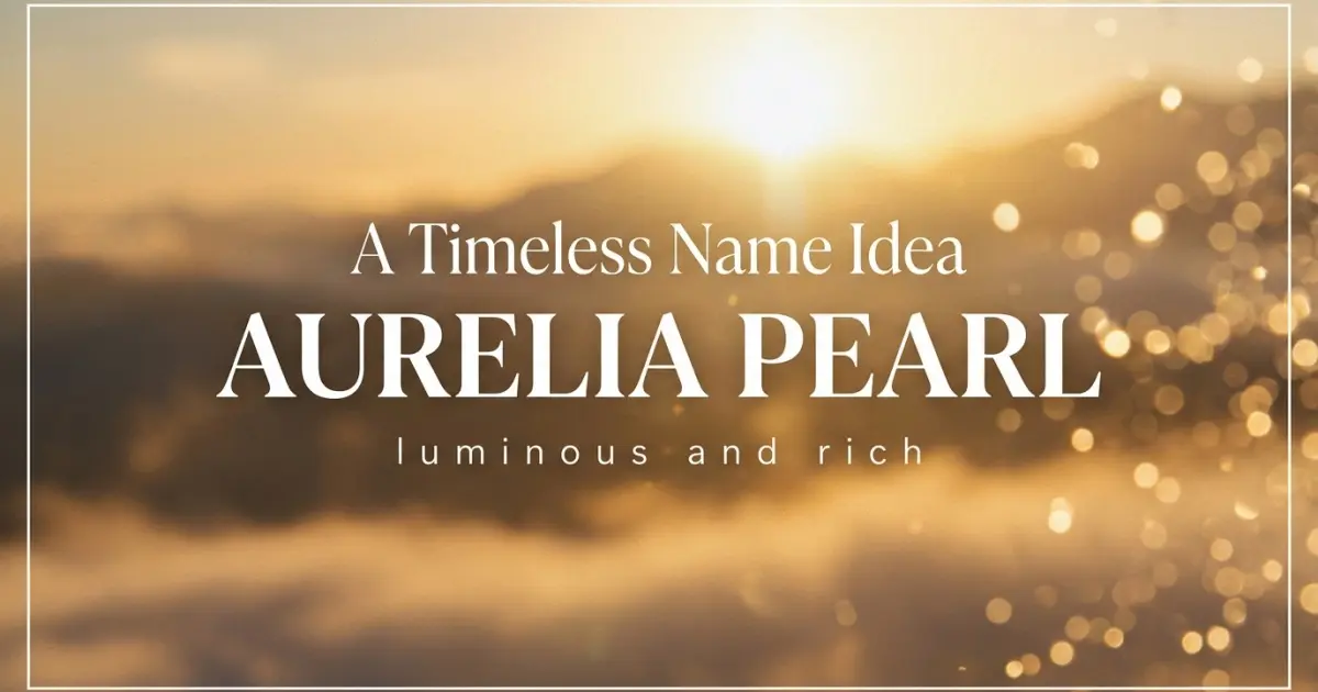 Middle name idea: Aurelia Pearl - luminous and rich