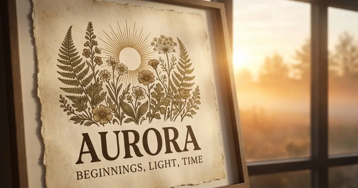 Aurora meaning themes: beginnings, light, time