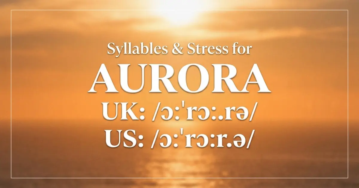 Aurora syllables, stress, and UK and US pronunciation
