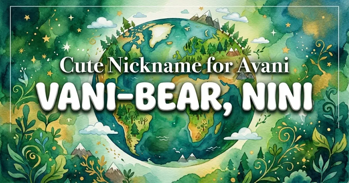Cute nickname for Avani: Vani-bear, Nini