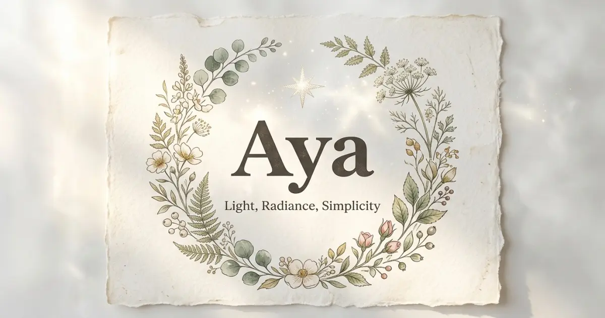 Aya meaning themes: light, radiance, simplicity