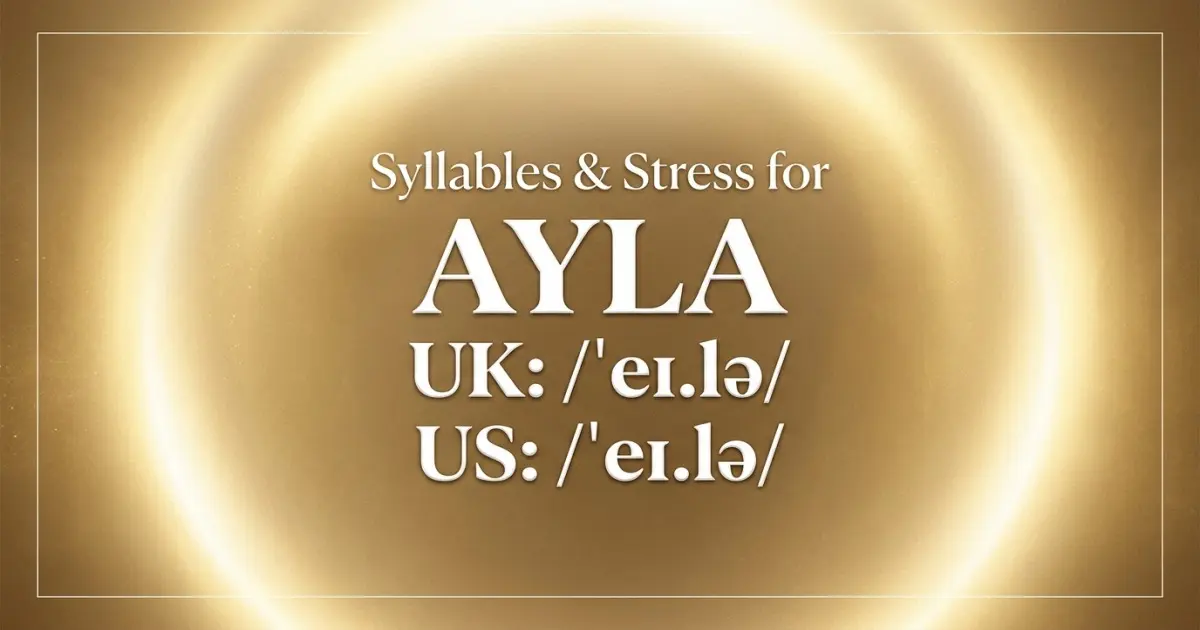 Ayla syllables, stress, and UK and US pronunciation