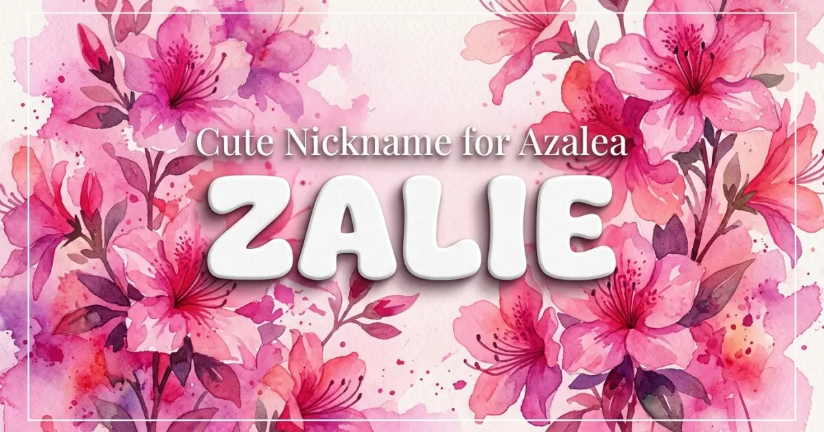 Cute nickname for Azalea: Zalie