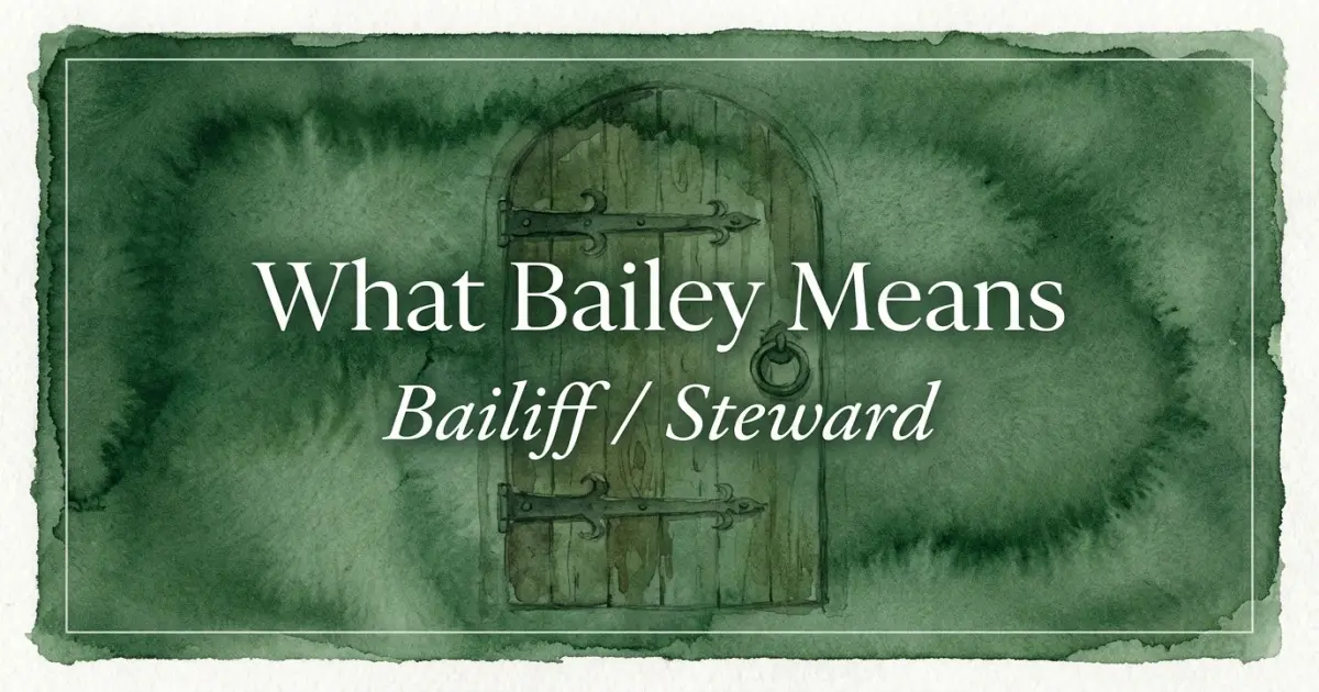 Bailey name meaning Bailiff / Steward