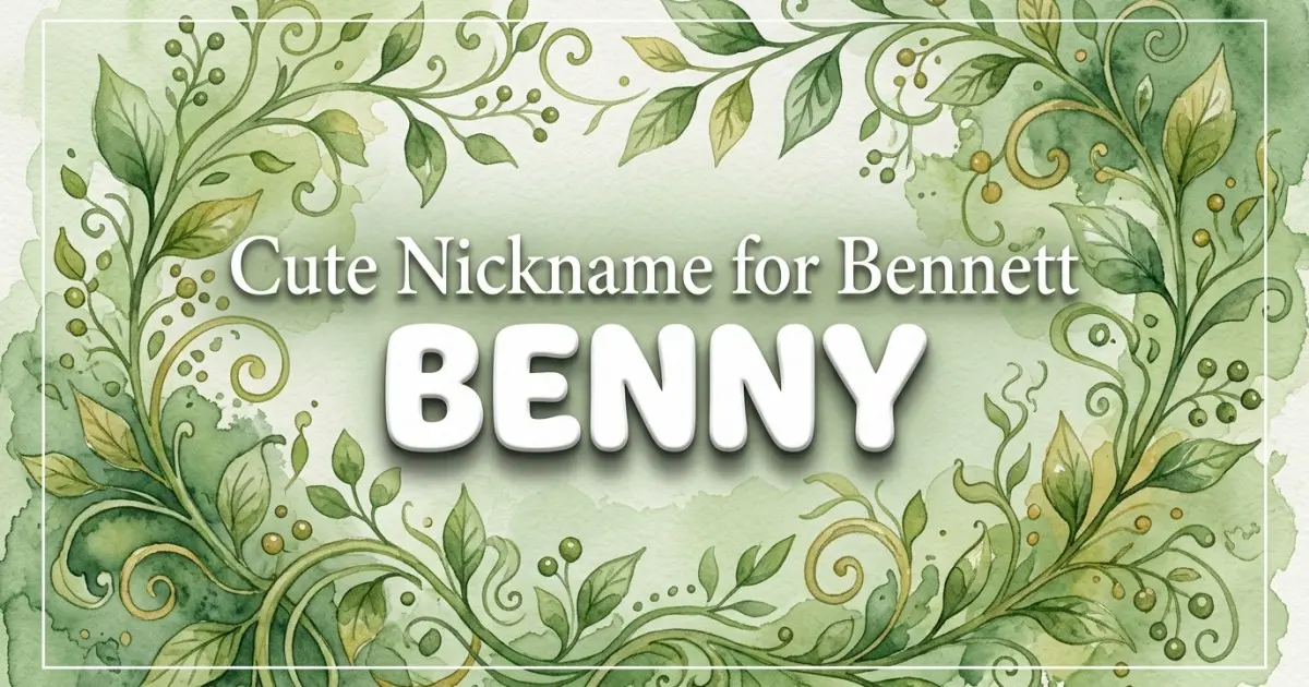 Cute nickname for Bennett: Benny