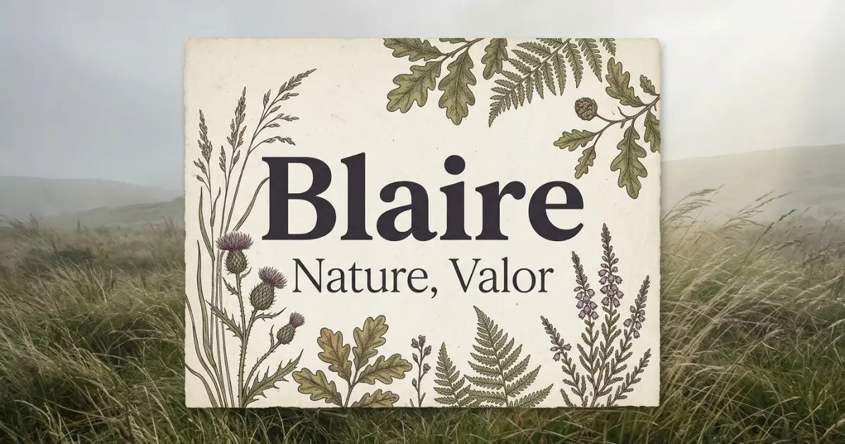 Blaire meaning themes: nature, valor