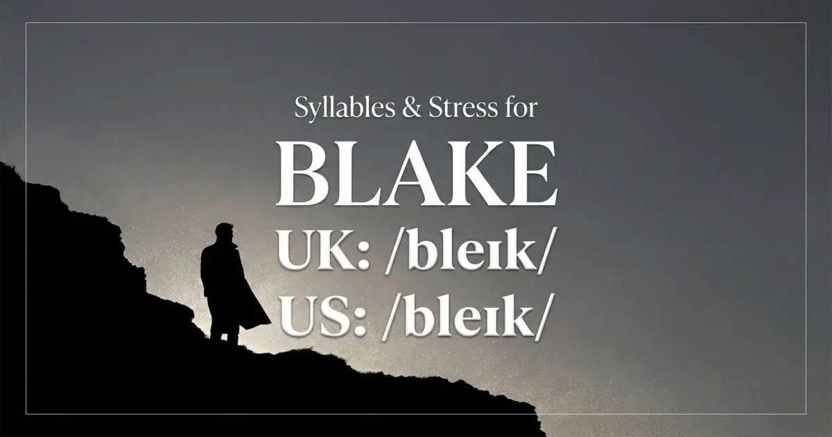 Blake Syllables Stress Pronunciation