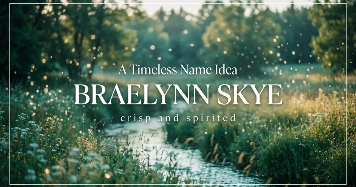 Middle name idea: Braelynn Skye - crisp and spirited