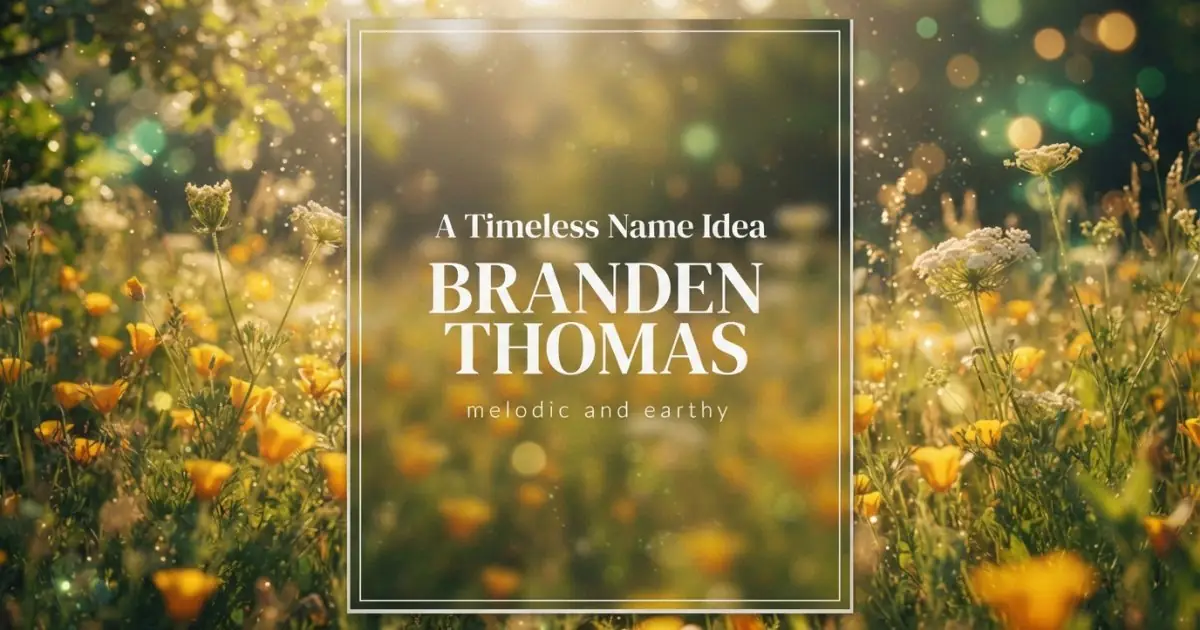 Middle name idea: Branden Thomas - melodic and earthy