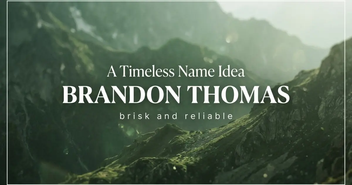 Middle name idea: Brandon Thomas - brisk and reliable