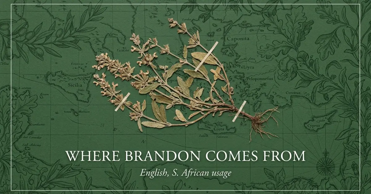 The name Brandon comes from: English, S. African usage