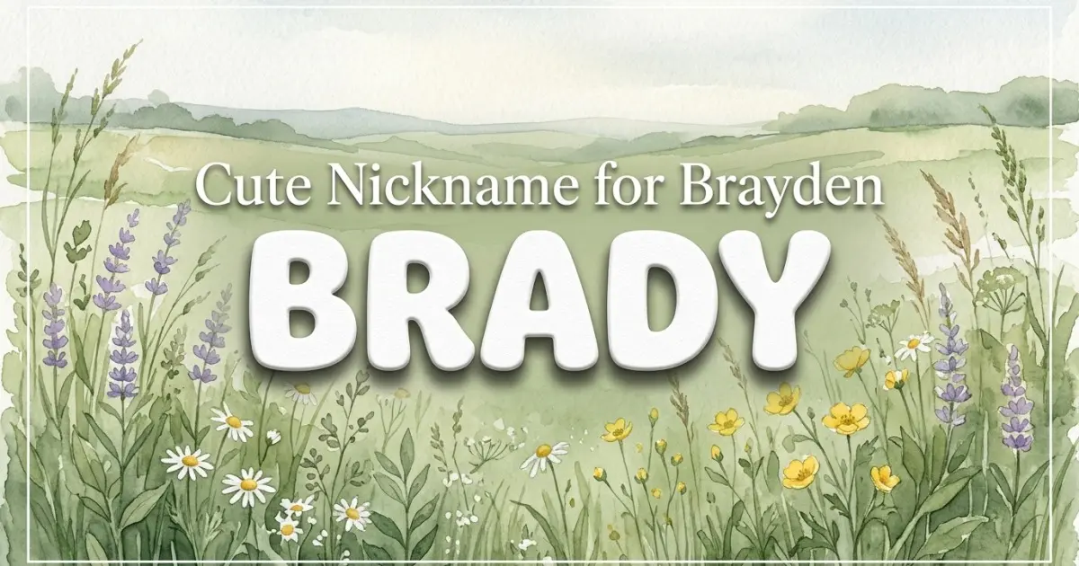 Cute nickname for Brayden: Brady