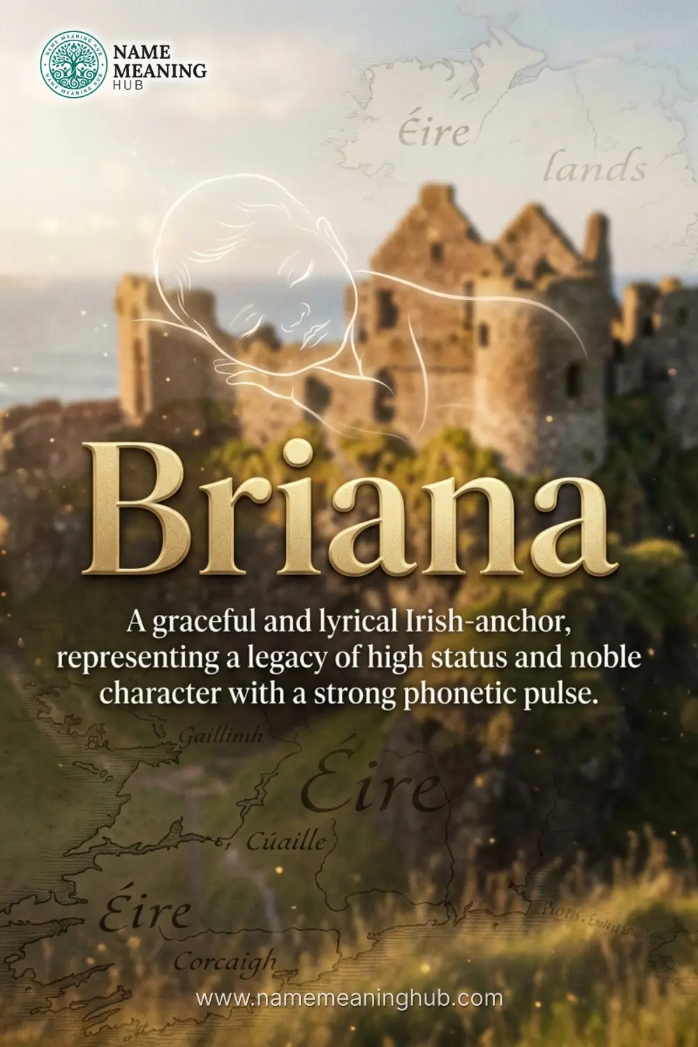 Meaning of the name Briana: A graceful and lyrical Irish-anchor, representing a legacy of high status and noble character with a strong phonetic pulse.