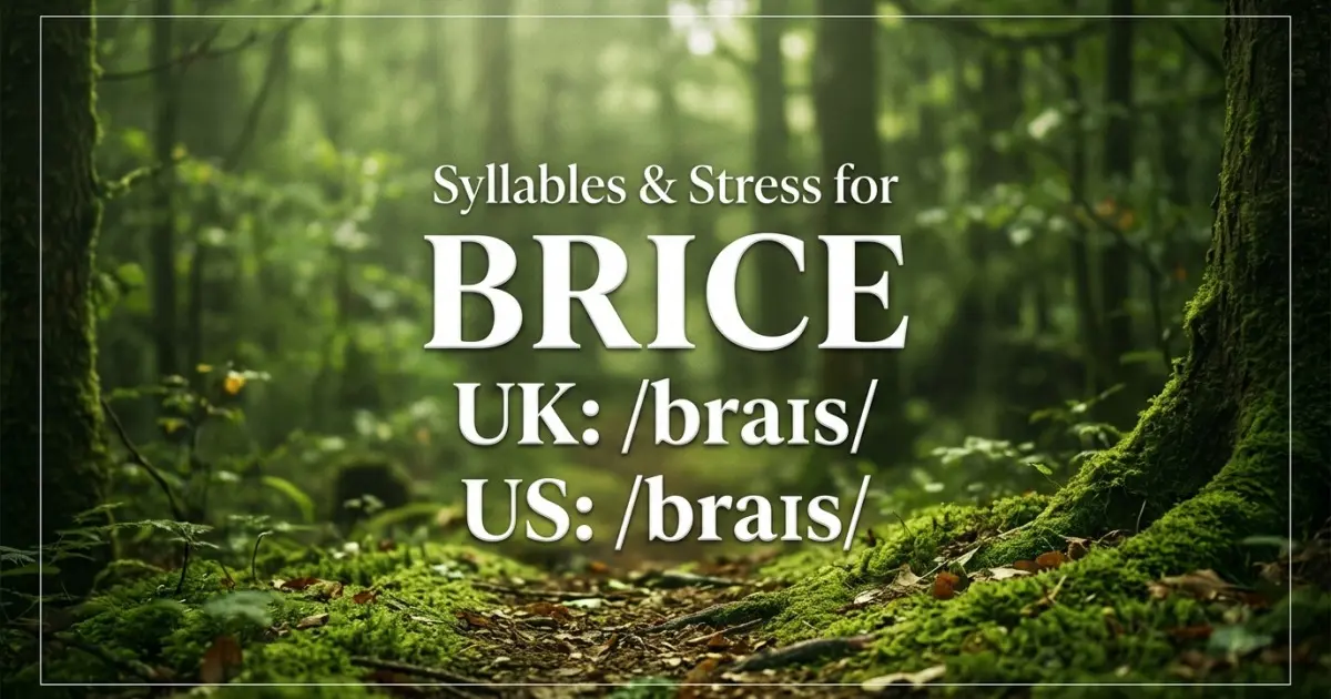 Brice syllables, stress, and UK and US pronunciation