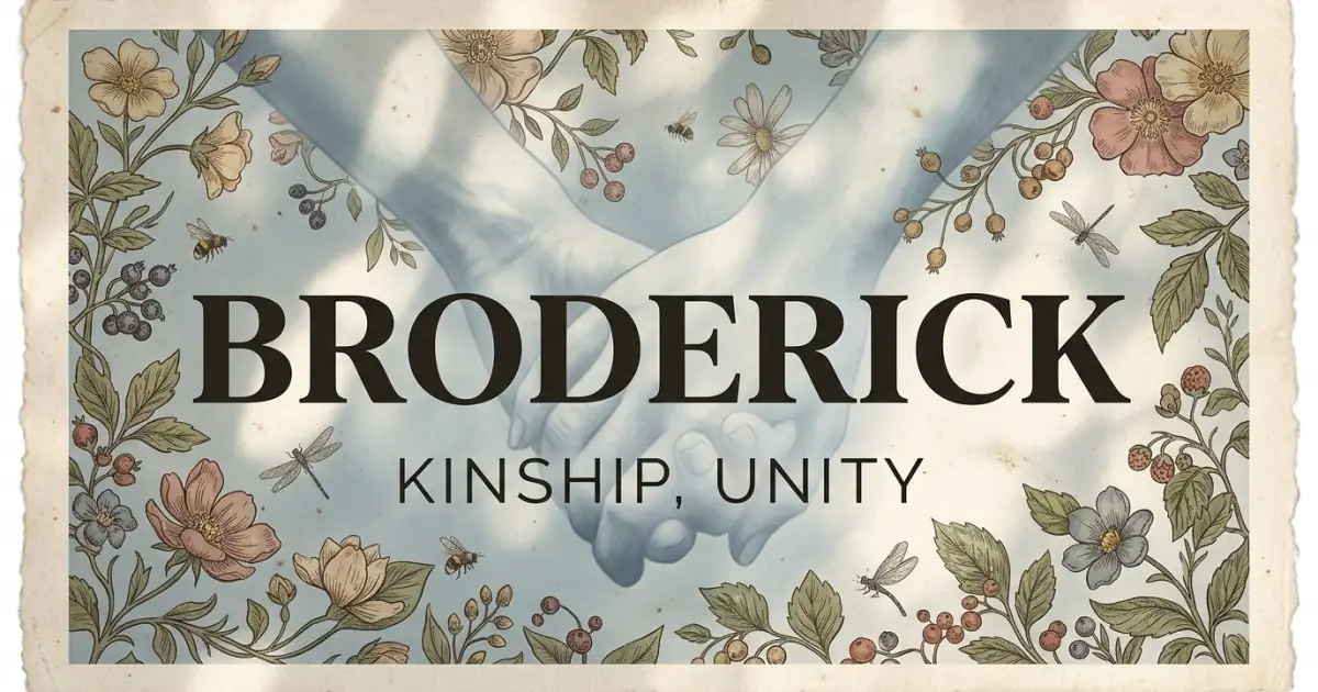Broderick meaning themes: kinship, unity