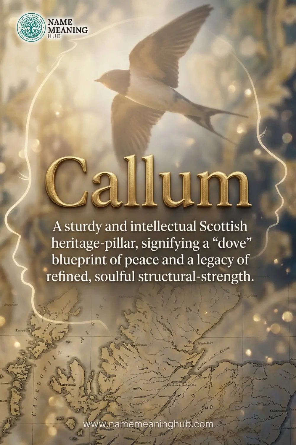 Meaning of the name Callum: A sturdy and intellectual Scottish heritage-pillar, signifying a "dove" blueprint of peace and a legacy of refined, soulful structural-strength.