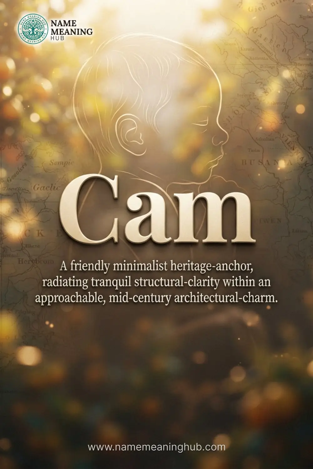 Meaning of the name Cam: A friendly minimalist heritage-anchor, radiating tranquil structural-clarity within an approachable, mid-century architectural-charm.