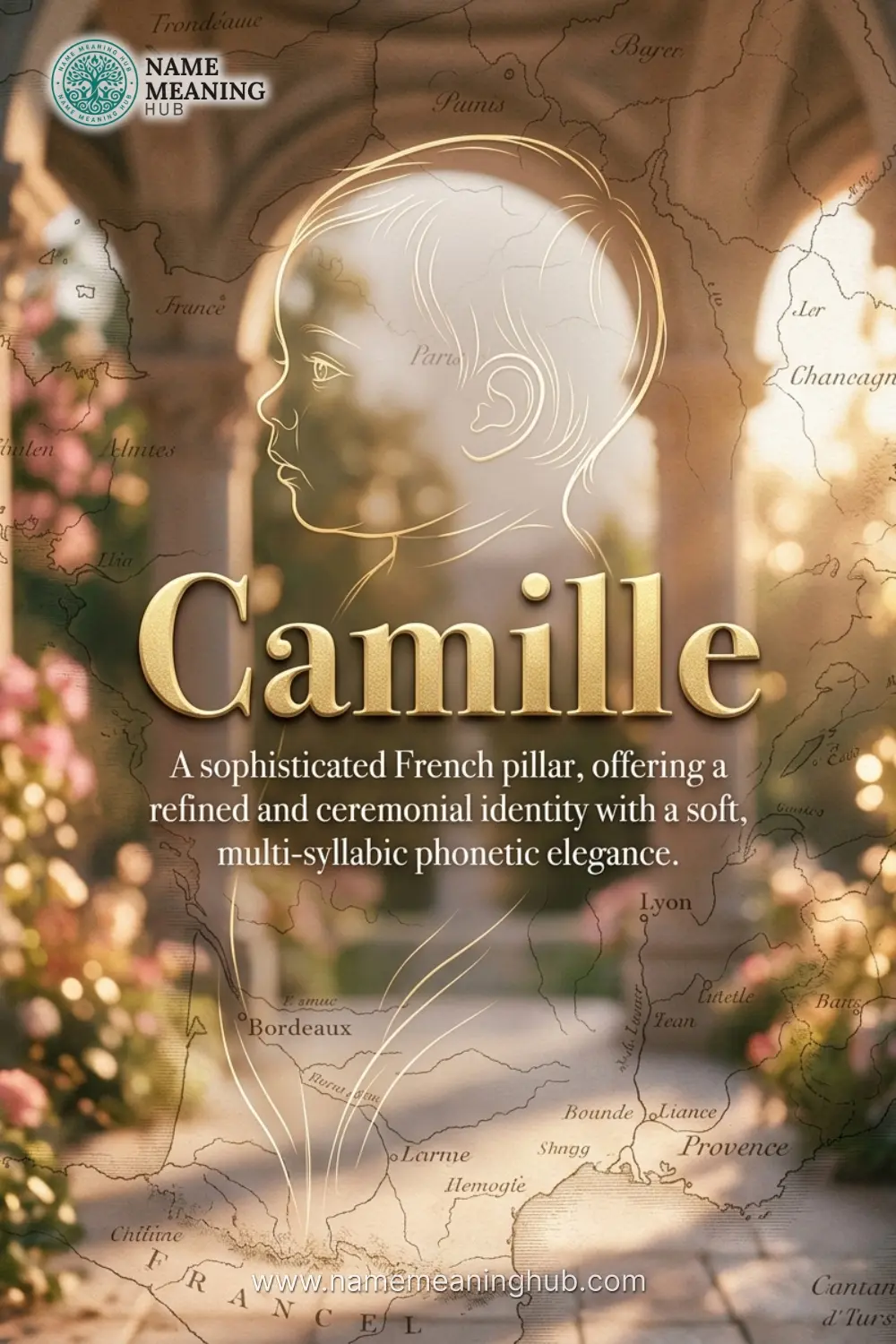 Meaning of the name Camille: A sophisticated French pillar, offering a refined and ceremonial identity with a soft, multi-syllabic phonetic elegance.