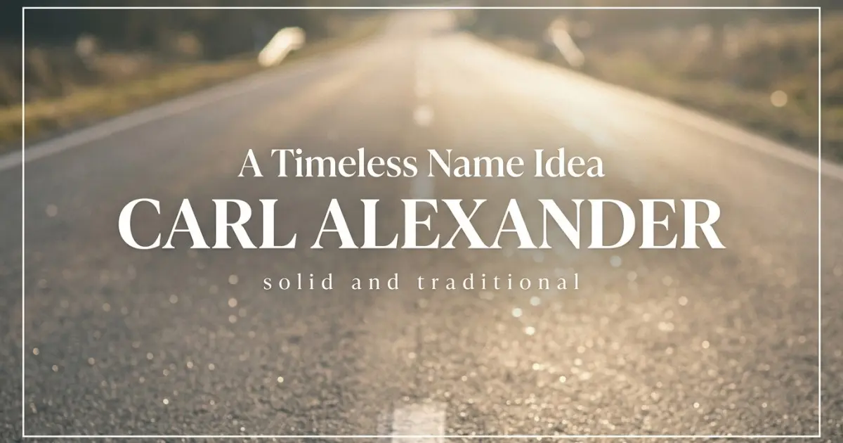 Middle name idea: Carl Alexander - solid and traditional