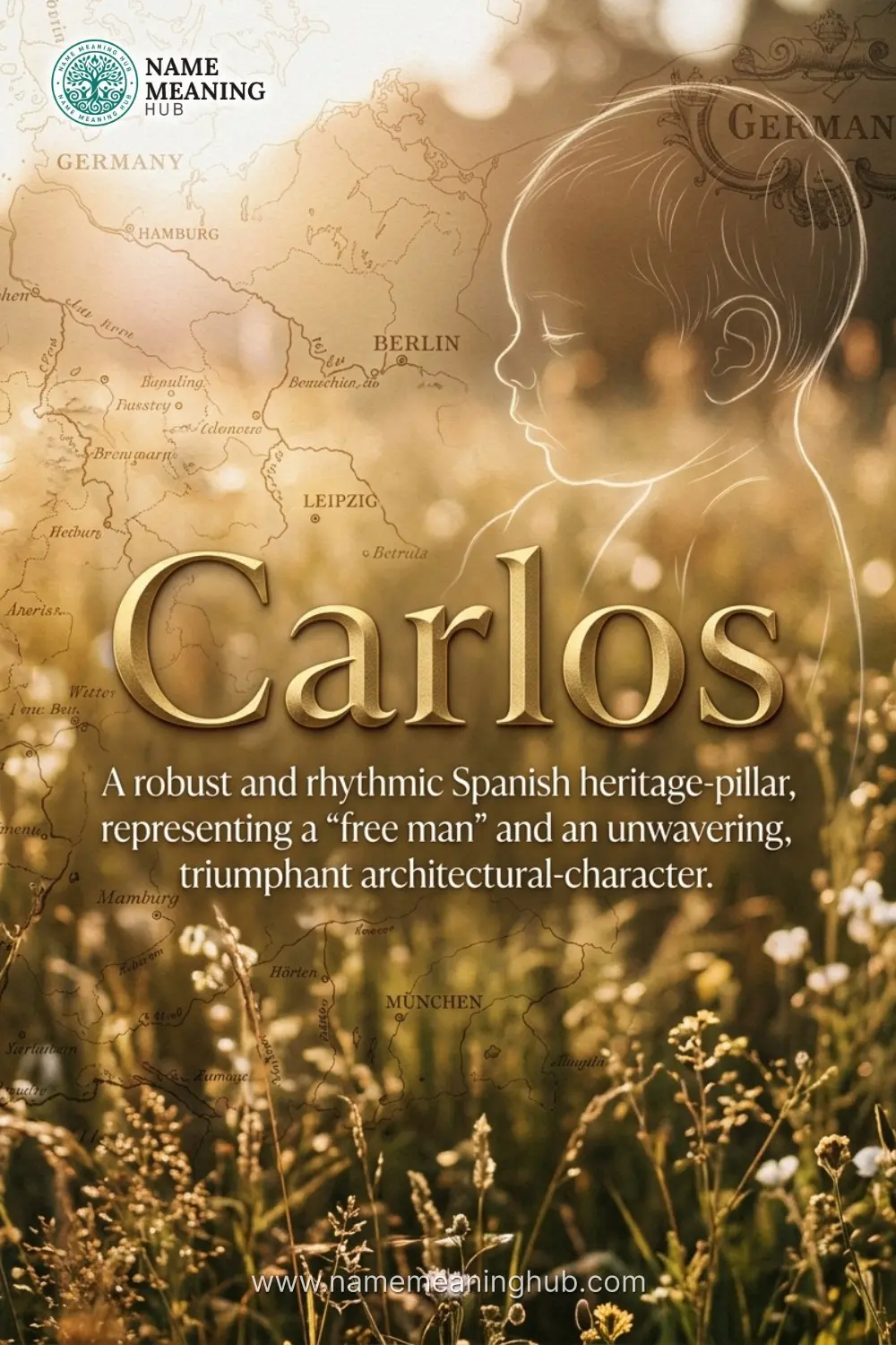 Meaning of the name Carlos: A robust and rhythmic Spanish heritage-pillar, representing a "free man" and an unwavering, triumphant architectural-character.