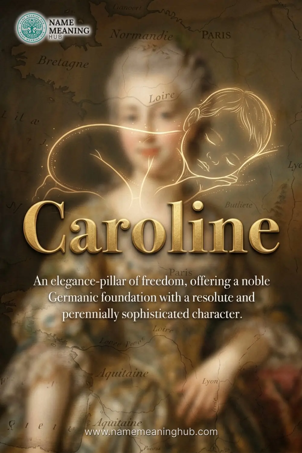 Meaning of the name Caroline: An elegance-pillar of freedom, offering a noble Germanic foundation with a resolute and perennially sophisticated character.