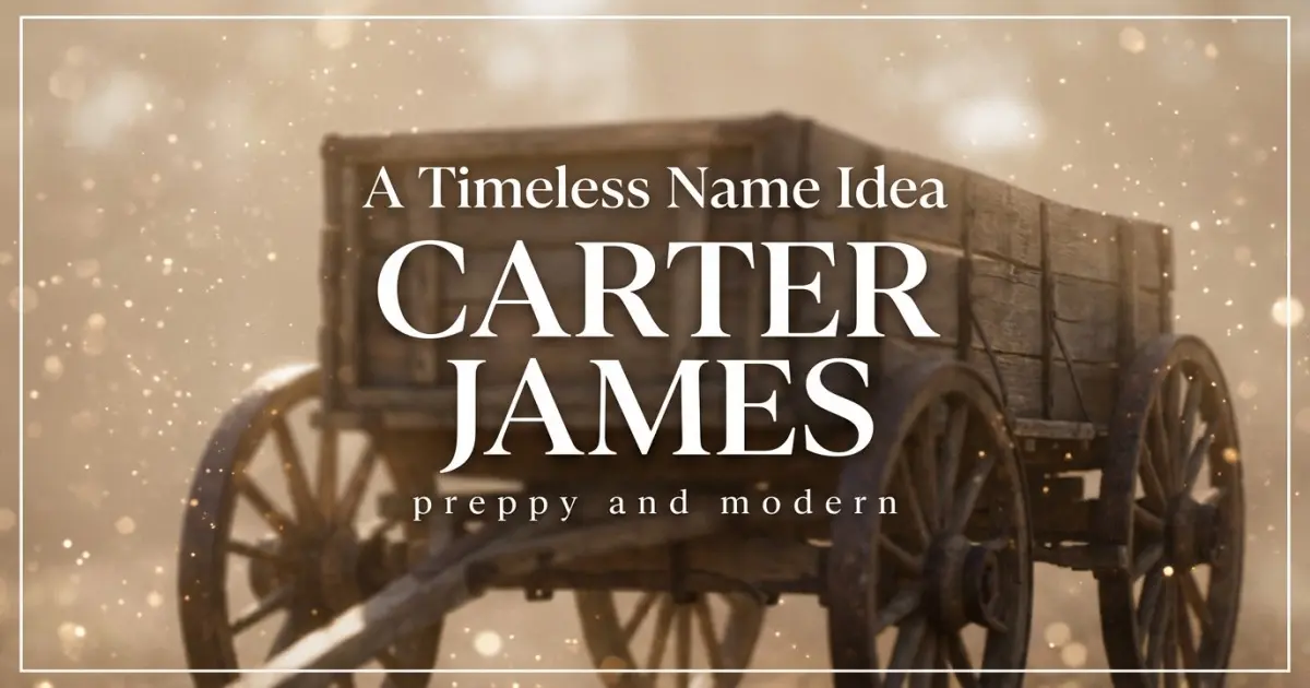 Middle name idea: Carter James - preppy and modern