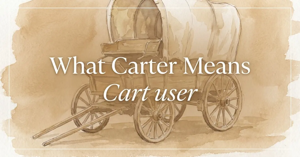 Carter name meaning Cart user