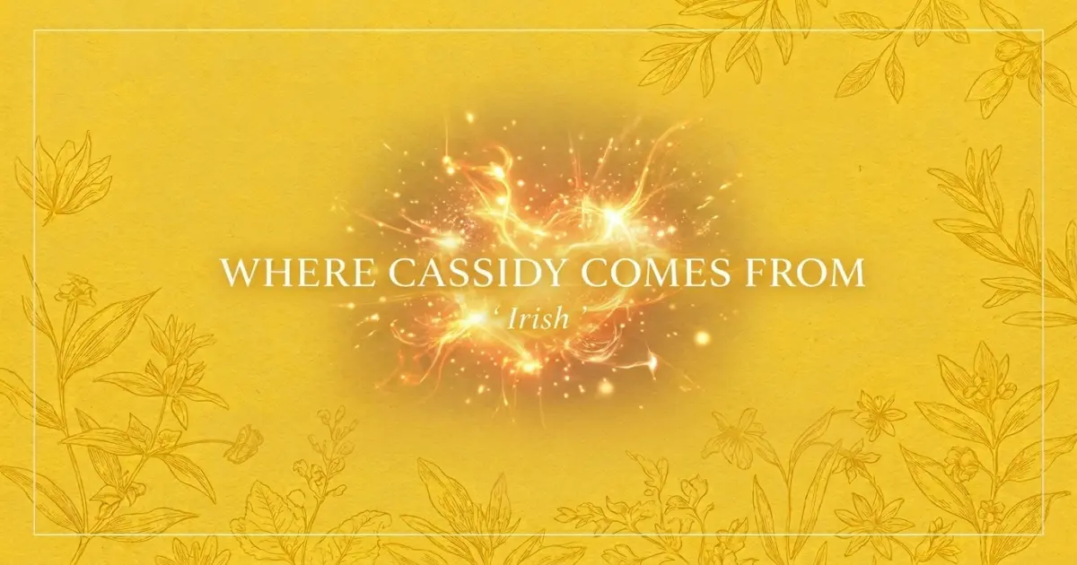 The name Cassidy comes from: Irish