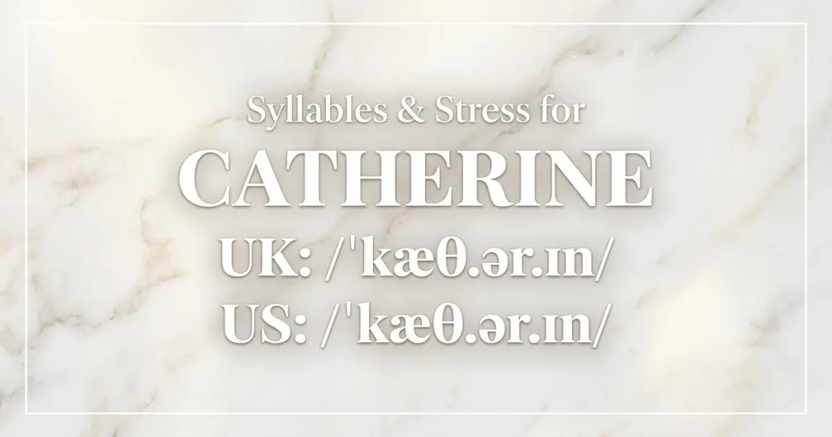 Catherine syllables, stress, and UK and US pronunciation