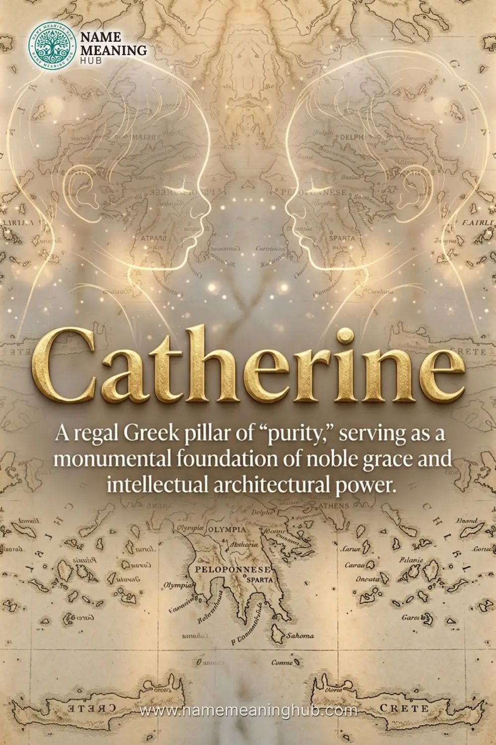 Meaning of the name Catherine: A regal Greek pillar of "purity," serving as a monumental foundation of noble grace and intellectual architectural power.