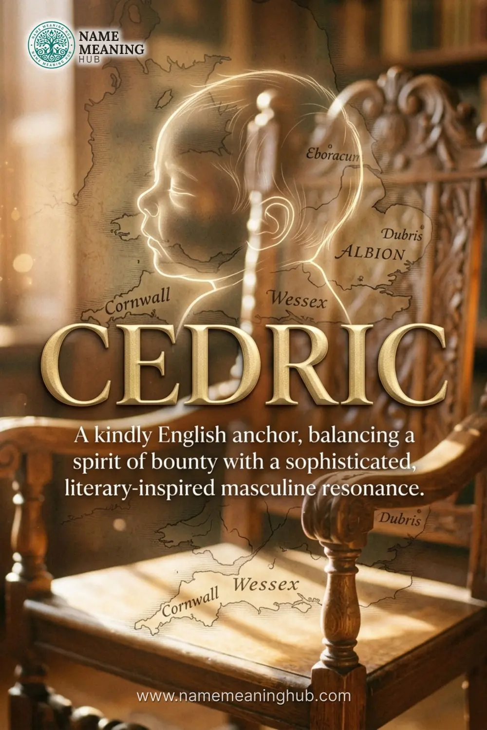 Meaning of the name Cedric: A kindly English anchor, balancing a spirit of bounty with a sophisticated, literary-inspired masculine resonance.