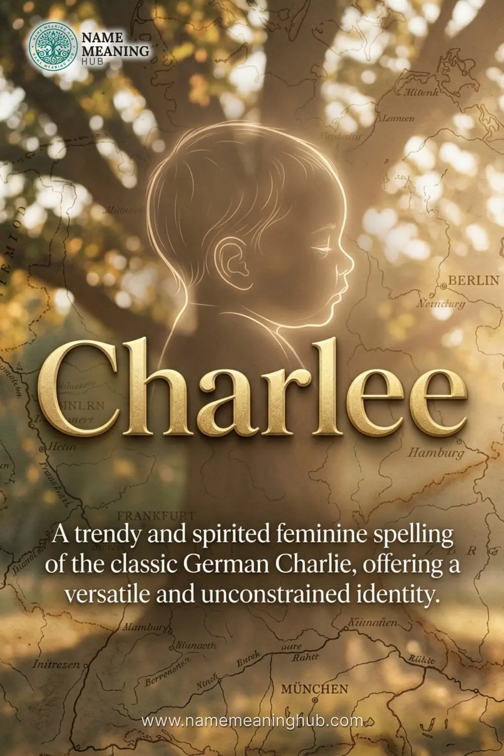 Meaning of the name Charlee: A trendy and spirited feminine spelling of the classic German Charlie, offering a versatile and unconstrained identity.