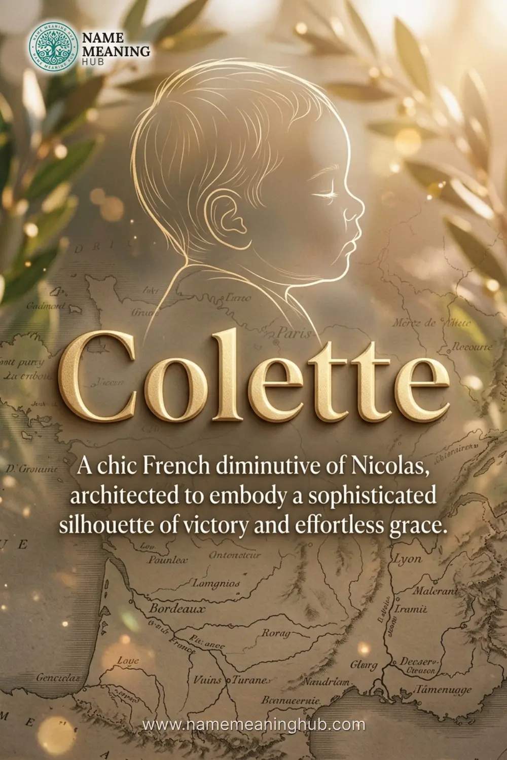 Meaning of the name Colette: A chic French diminutive of Nicolas, architected to embody a sophisticated silhouette of victory and effortless grace.