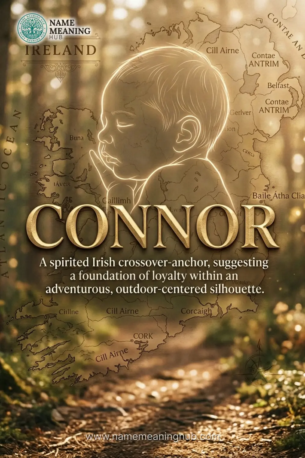 Meaning of the name Connor: A spirited Irish crossover-anchor, suggesting a foundation of loyalty within an adventurous, outdoor-centered silhouette.