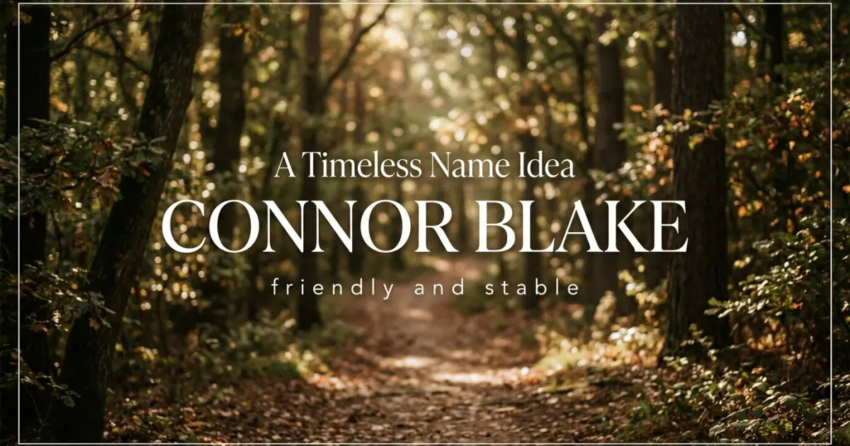 Middle name idea: Connor Blake - friendly and stable