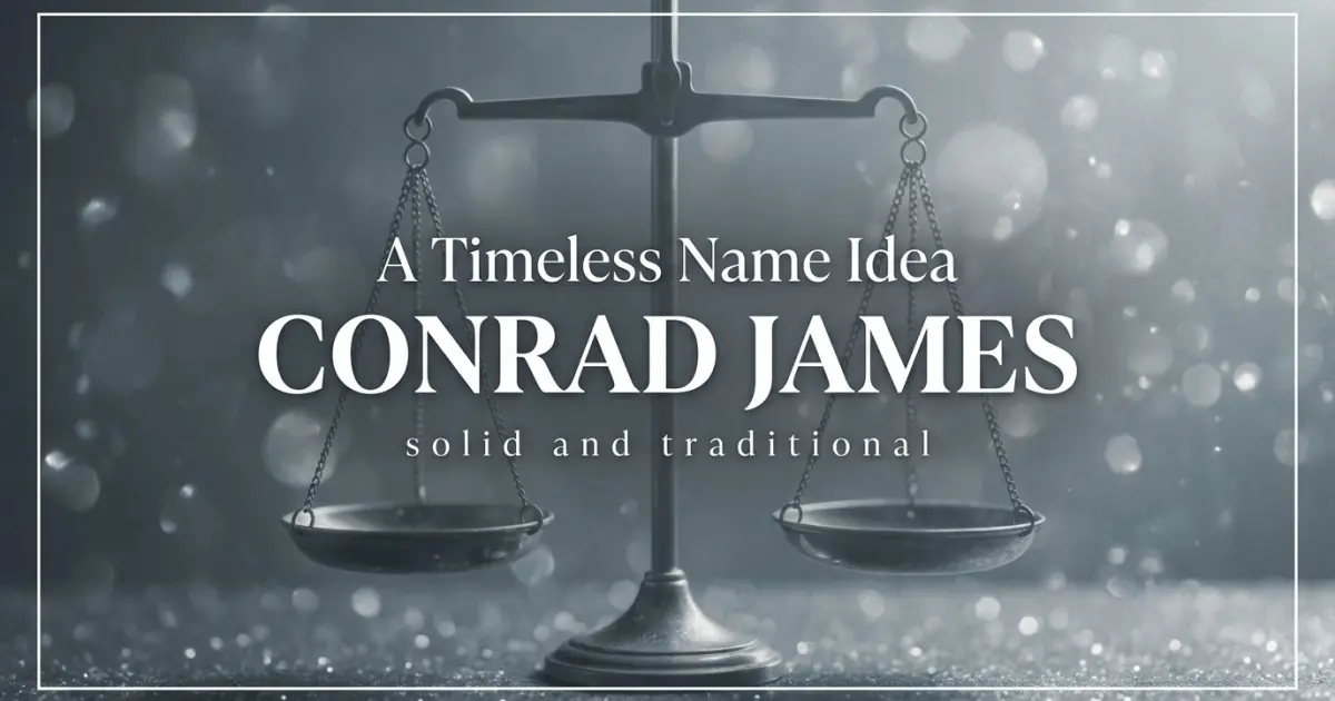 Middle name idea: Conrad James - solid and traditional
