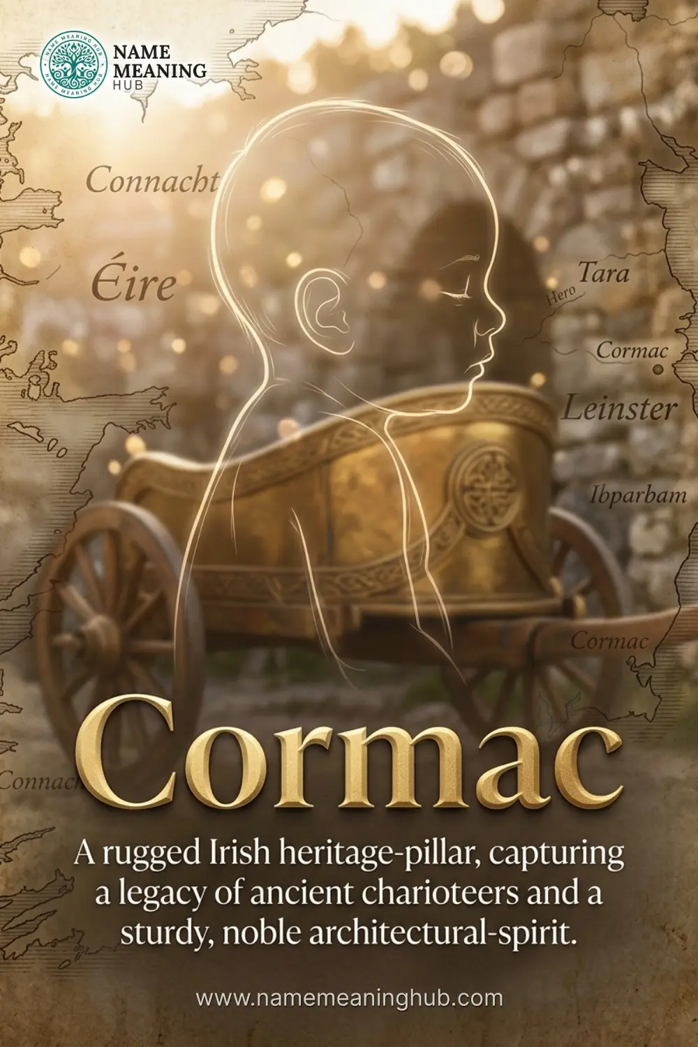 Meaning of the name Cormac: A rugged Irish heritage-pillar, capturing a legacy of ancient charioteers and a sturdy, noble architectural-spirit.