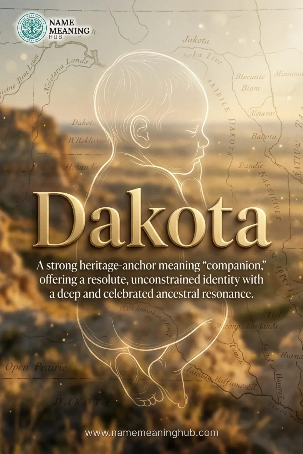 Meaning of the name Dakota: A strong heritage-anchor meaning "companion," offering a resolute, unconstrained identity with a deep and celebrated ancestral resonance.