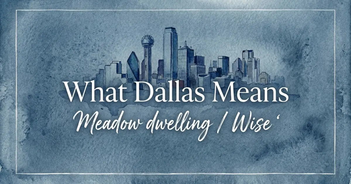 Dallas name meaning Meadow dwelling / Wise