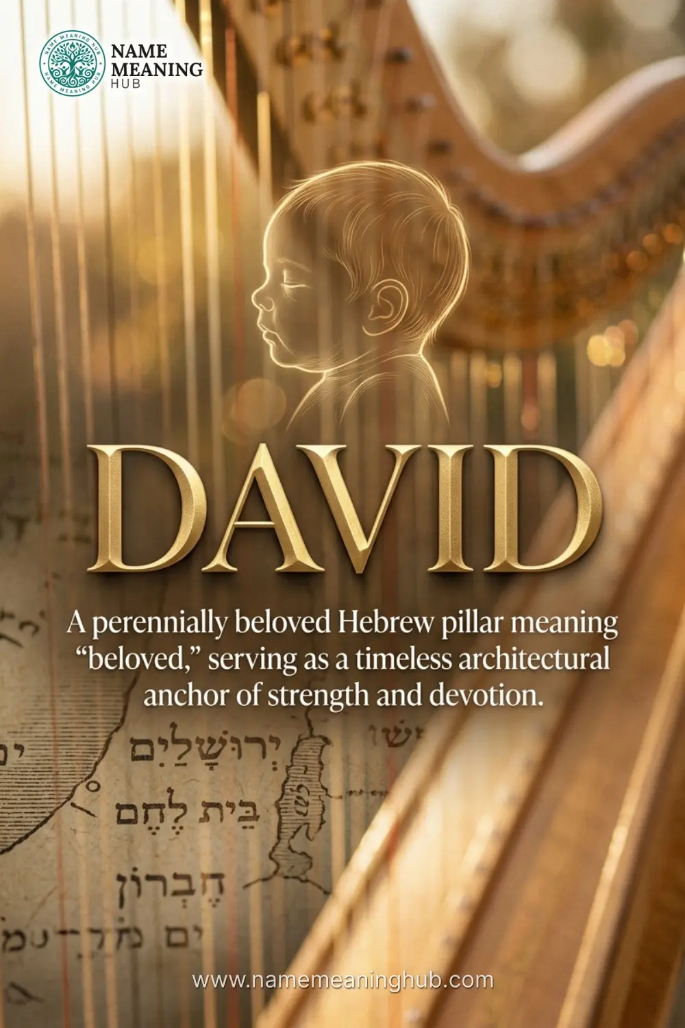 Meaning of the name David: A perennially beloved Hebrew pillar meaning "beloved," serving as a timeless architectural anchor of strength and devotion.