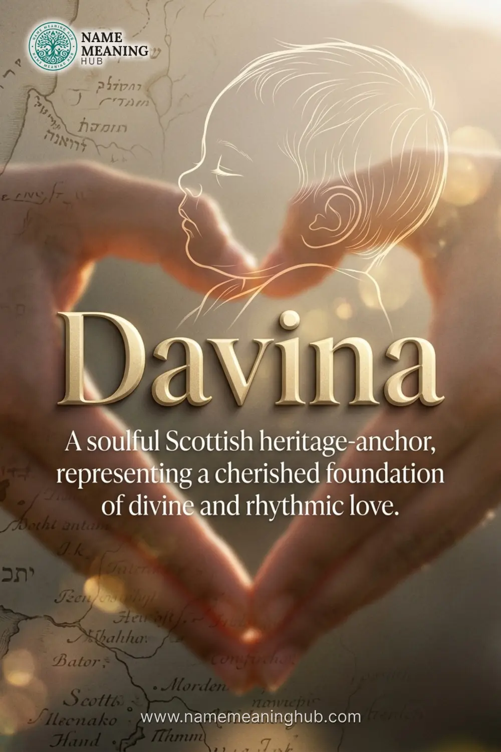 Meaning of the name Davina: A soulful Scottish heritage-anchor, representing a cherished foundation of divine and rhythmic love.