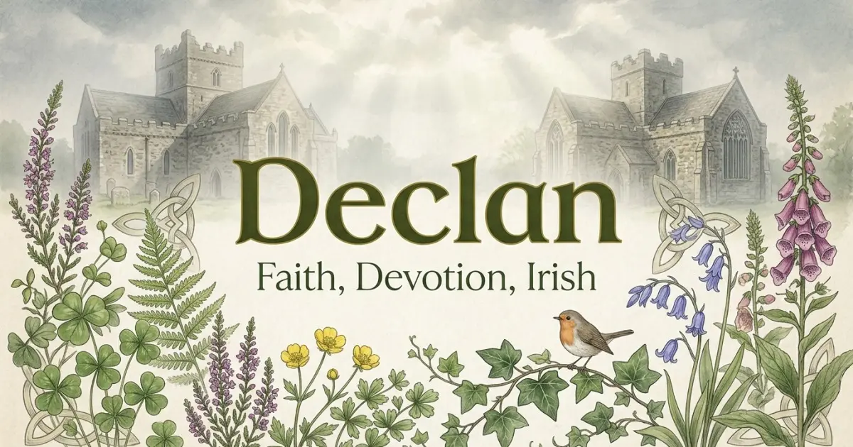 Declan meaning themes: faith, devotion, irish