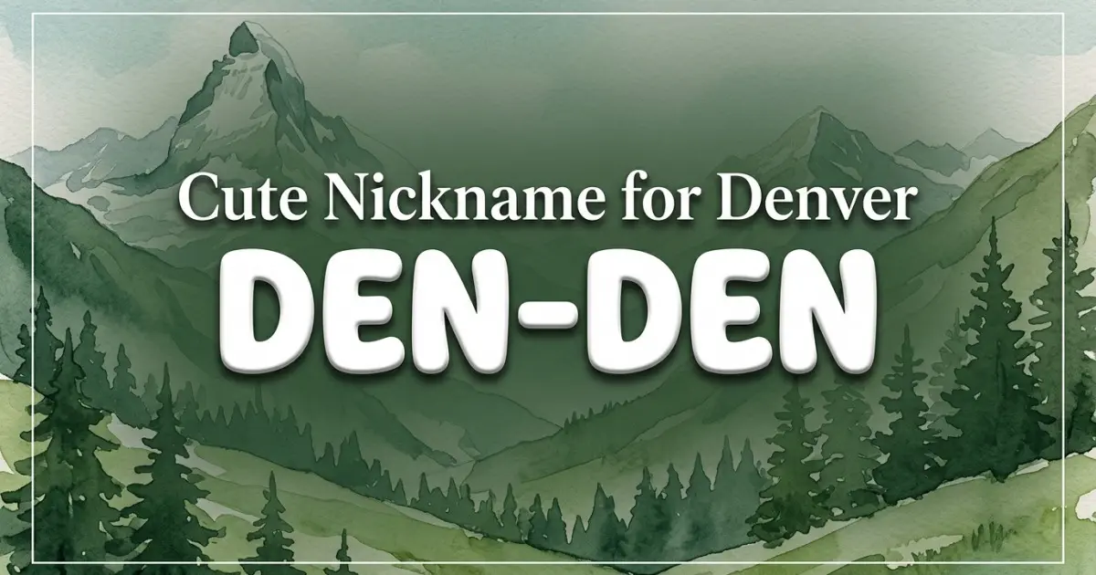Cute nickname for Denver: Den-Den